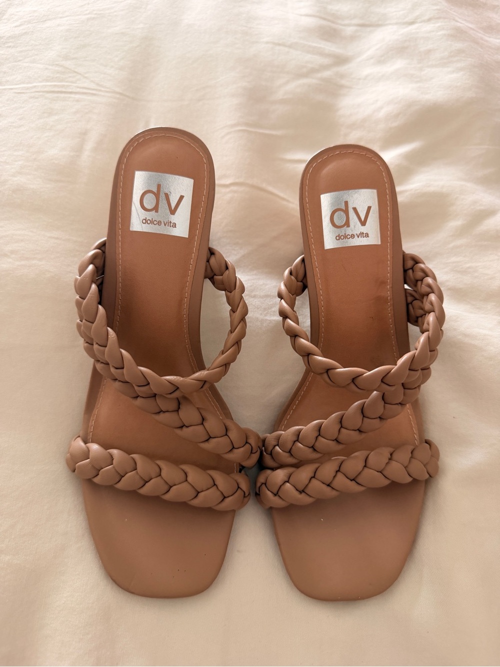 Dolce Vita Braided Slide Sandals in Tan